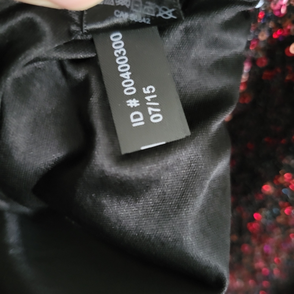 Express Women's Red Copper Sequin V-neck Mini Dress Size 8 - Picture 6 of 6